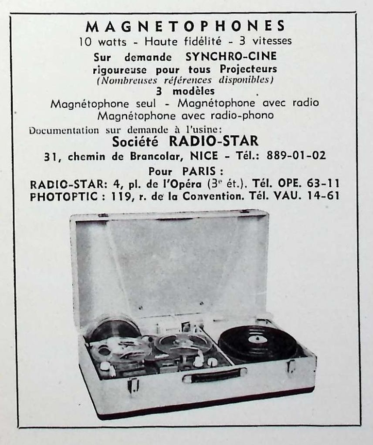Radio-Star - Magnétophones -  mai juin 1959 - Caméra huit n°11