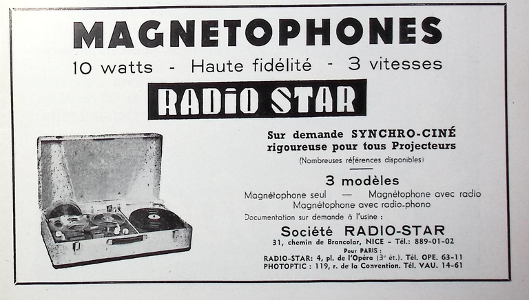 Radio-Star - Magnétophones -  novembre décembre 1959 - Caméra huit n°13