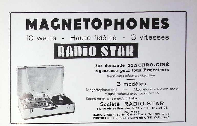 Radio-Star - Magnétophones -  mars avril 1960 - Caméra huit n°15