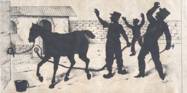 Théâtre d'ombres Loïe Füller - Scène avec le cheval