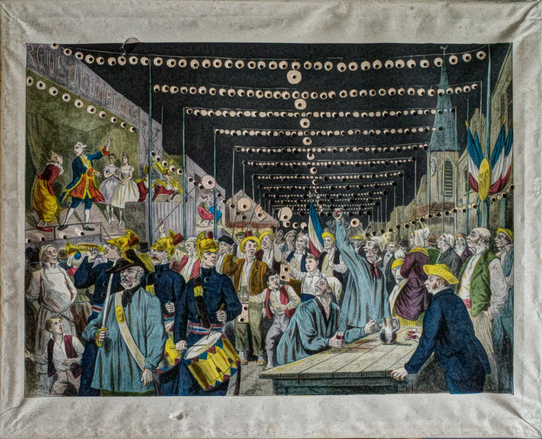 Théâtre d'ombres Loïe Füller - tableau lumineux : la fête au village